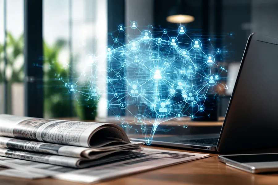PR trends and AI illustrated with charts and PR workflow screens